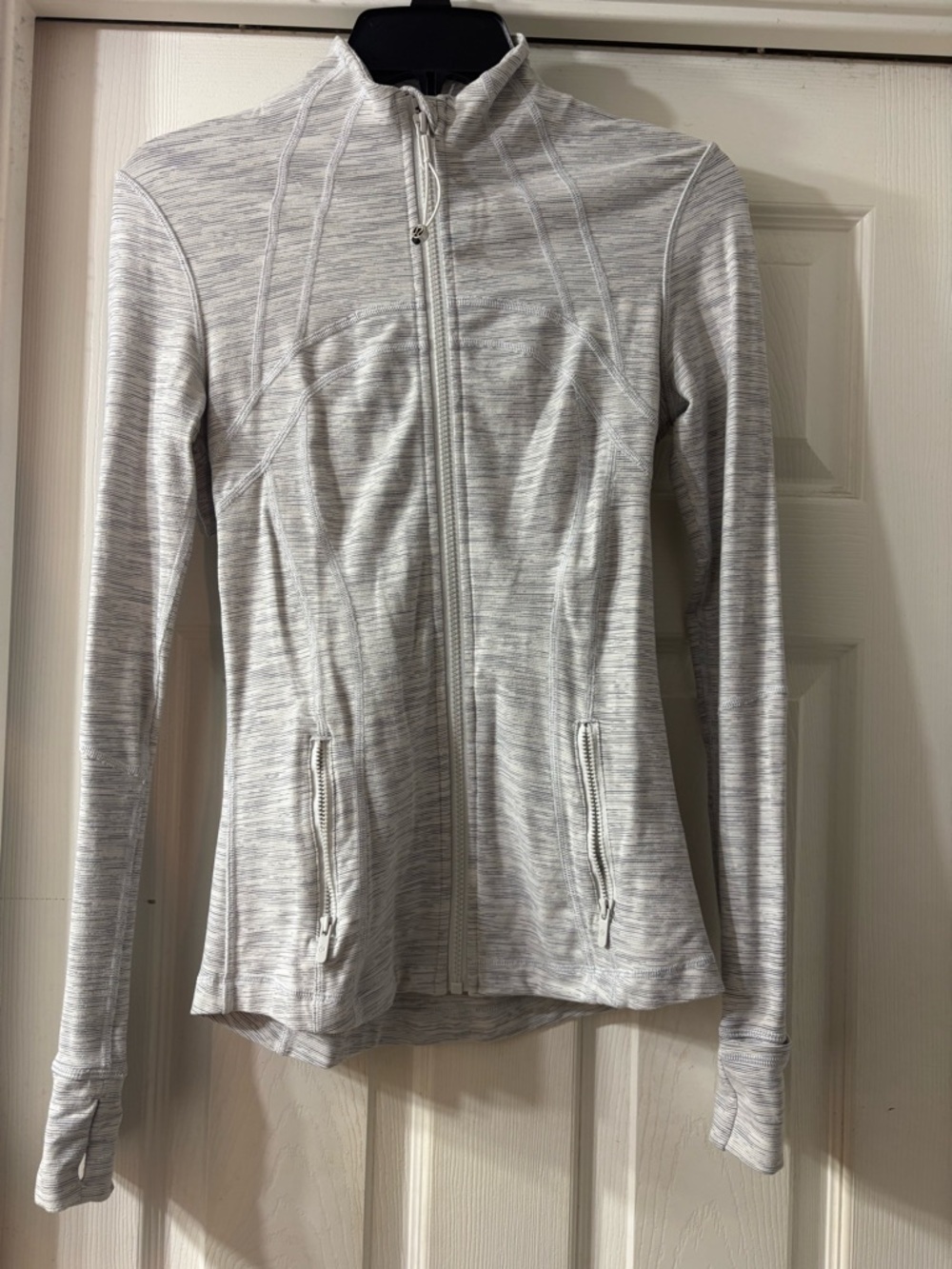 Lululemon Gray/White Striped Define Jacket